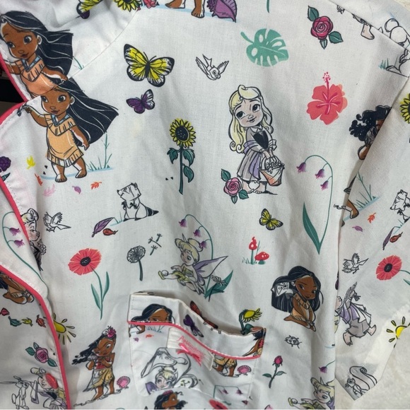 Disney Animators series pajama shirt Princesses women’s small button up - Picture 4 of 8